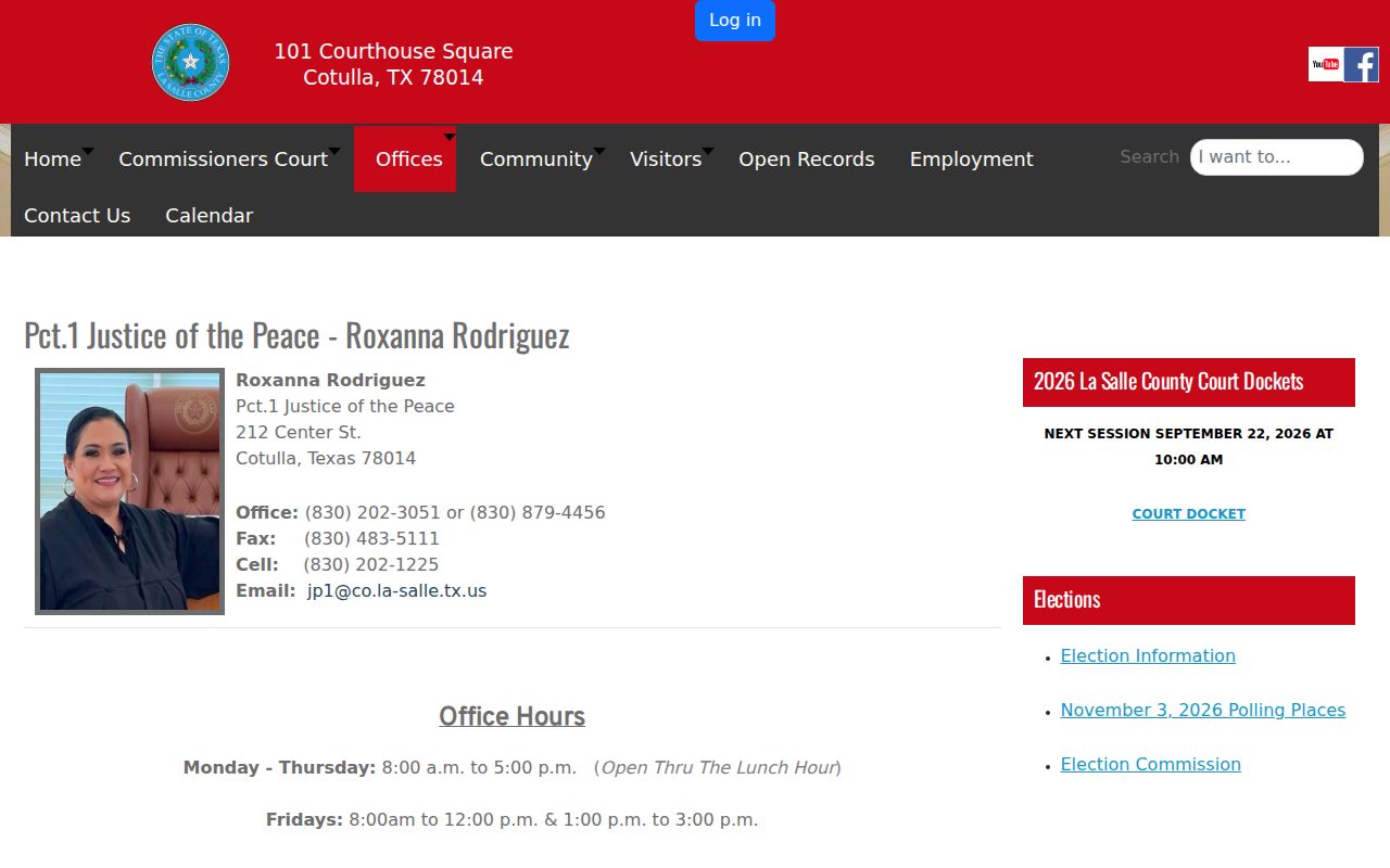 La Salle County traffic warrant clerk contact, JP1 hours and citation instructions
