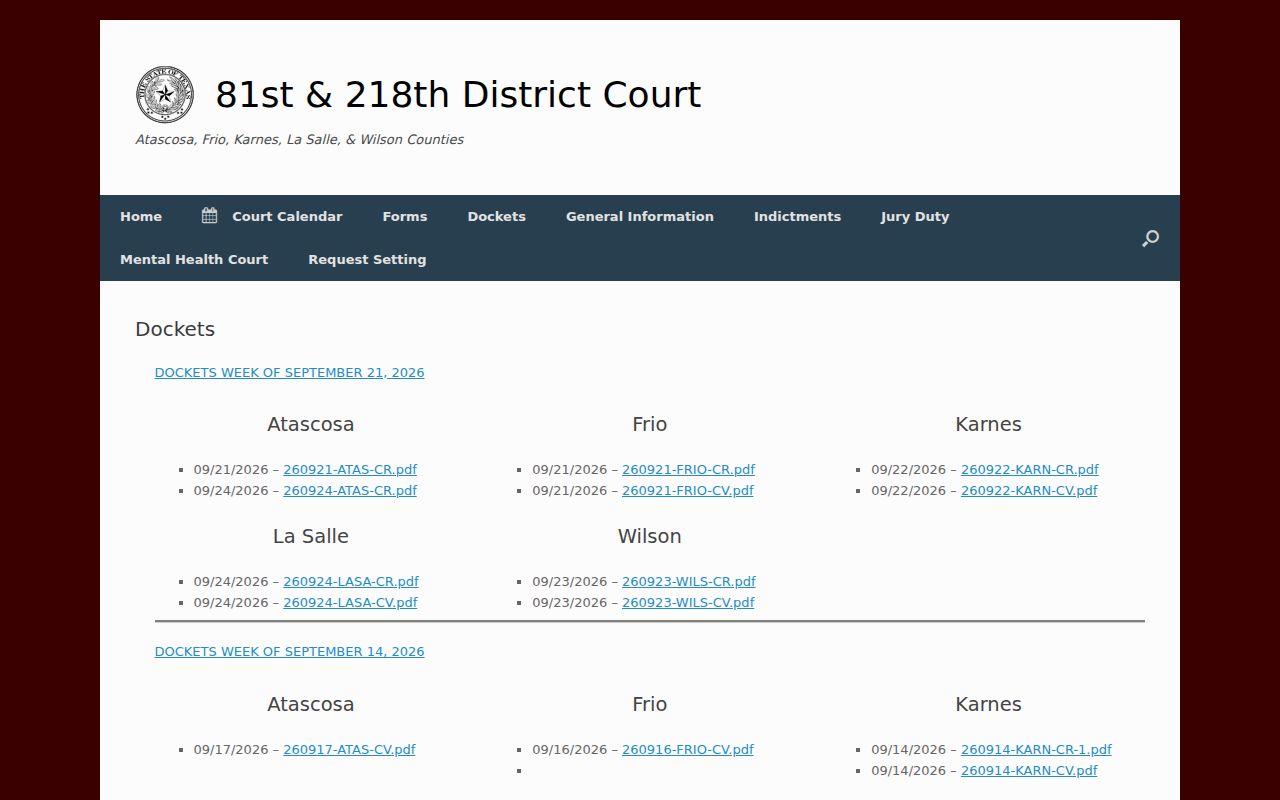 La Salle County outstanding warrants, dated district docket archive