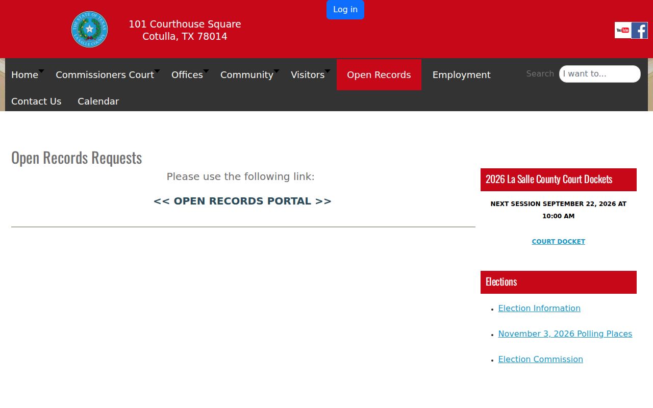 La Salle County warrant lookup fallback, official Open Records request link