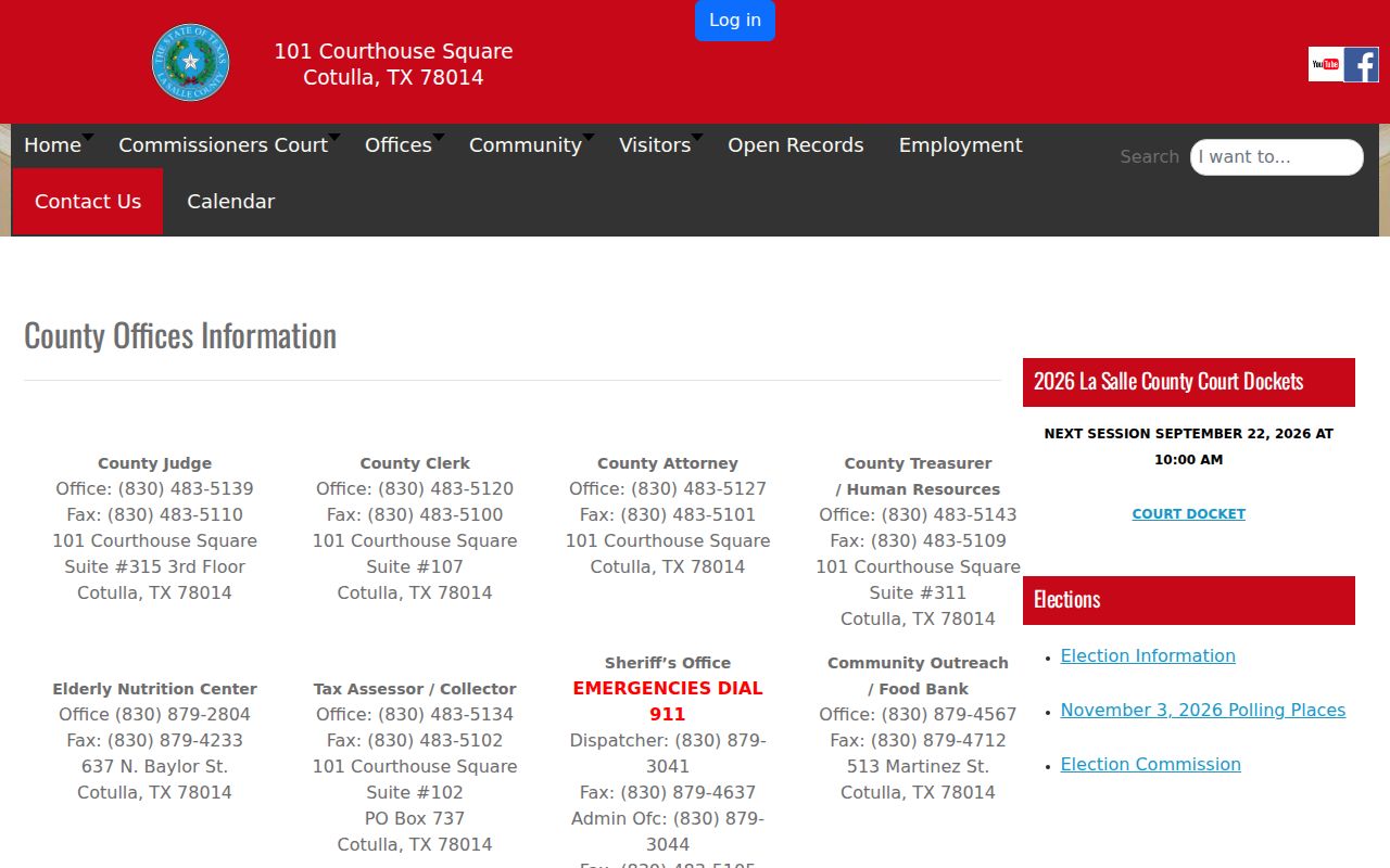 La Salle County warrant records, sheriff dispatcher and administration contacts